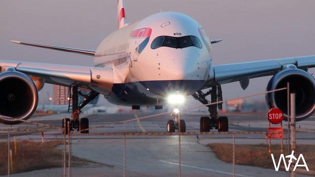 British Airways Airbus A350-1000 Sunset Departure from Toronto Pearson | BA92 to London Heathrow смотреть онлайн