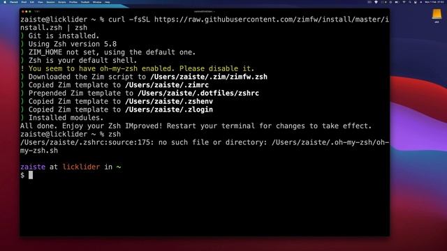 zim - a Zsh configuration framework (an alternative to Oh My Zsh) + Spaceship Zsh Prompt смотреть онлайн