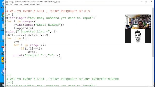 Class XII Python Computer Science (frequency of numbers in a list) смотреть онлайн