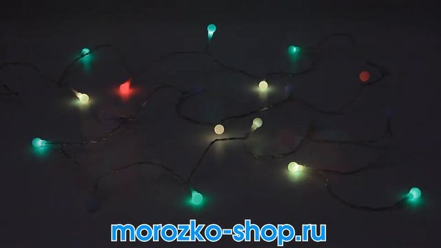 ШАРИКИ ПАСТЕЛЬ на батарейке, 20 RGB LED, 1,9 м, прозрачный провод, Koopman International AX5100120 смотреть онлайн