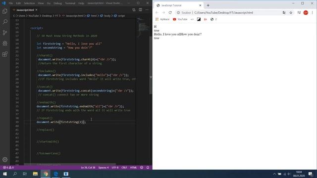10 Must Know JavaScript String Methods in 2020 смотреть онлайн