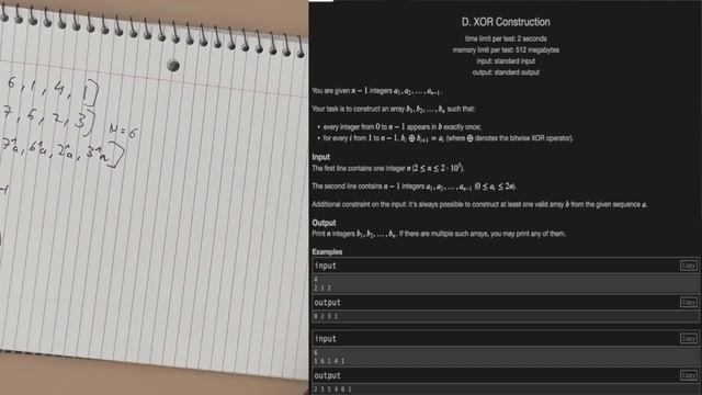 XOR Construction SOLUTION (2D) | Codeforces Educational Round 157 смотреть онлайн