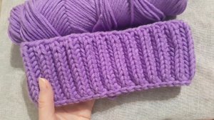 Английская резинка по кругу на примере повязки на голову. Мастер-Класс. Вязание спицами