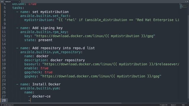 Install Docker in RedHat-like systems - Ansible module rpm_key, yum_repository and yum смотреть онлайн