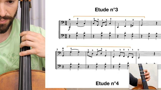 3 Etudes in Upper 2nd from Position Pieces Vol. 1 + Bowing Demo | Online Cello Lessons смотреть онлайн