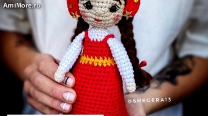 Амигуруми: схема Девочка в кокошнике. Игрушки вязаные крючком - Free crochet patterns.