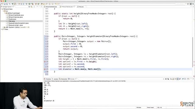Diameter Of Binary Tree(Better Approach) - JAVA смотреть онлайн