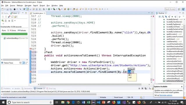 Selenium with Java 23 - Actions class Move to element method смотреть онлайн