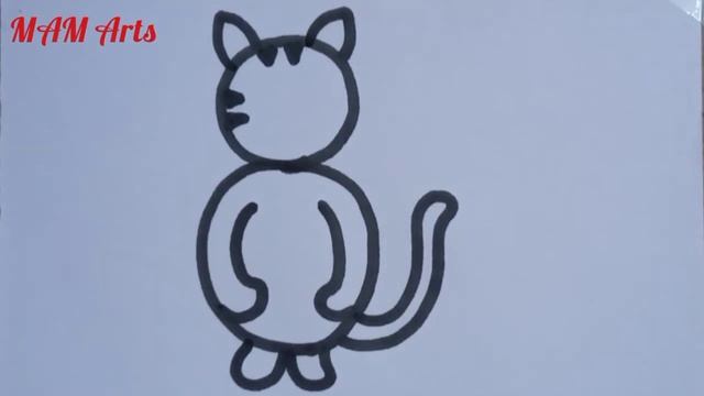 How to draw a cute Cat from number 8 // How to draw a Cat easy step by step // MAM Arts смотреть онлайн