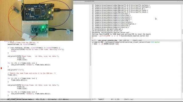 #6 Simba: CAN client-server test suite on Nano32 (ESP32) and Arduino Due. смотреть онлайн
