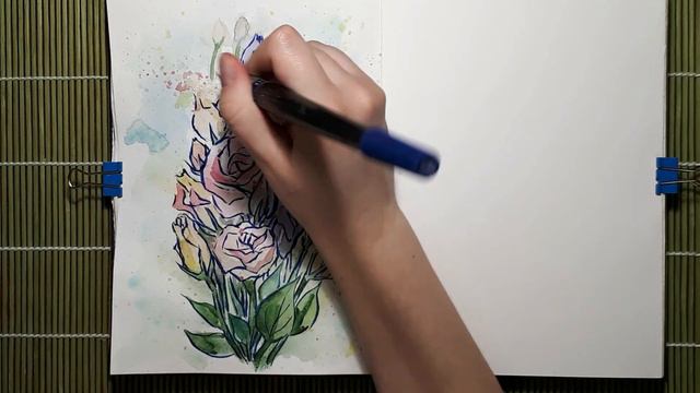 Speedpaint | Разворот скетчбука с эустомой