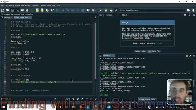 Lesson 6 Python -Intro to Data science / bioinformatics, length, find, slicing, readline, .txt file смотреть онлайн