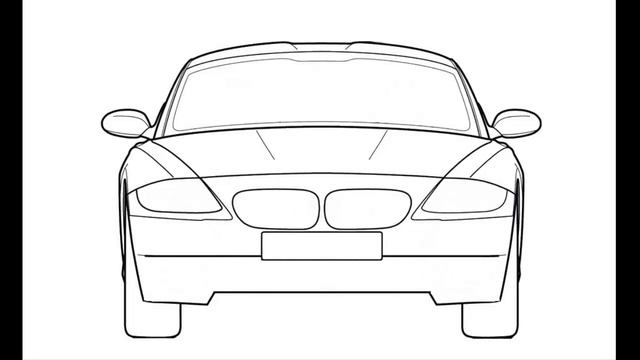 как нарисовать машину BMW вид спереди смотреть онлайн