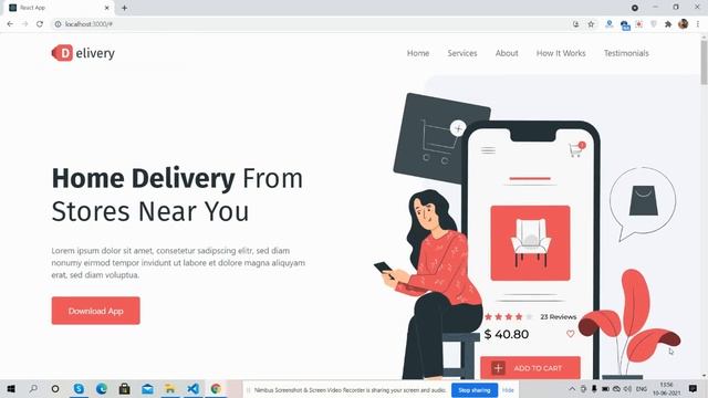 Reactjs Best Food Delivery App Landing Page Template Free 2021 смотреть онлайн