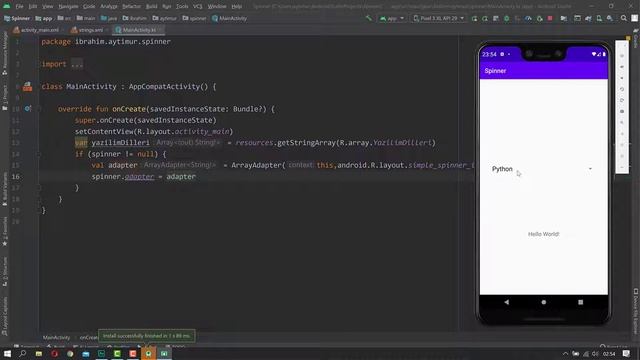 31. Android Studio ile Spinner Kullanımı смотреть онлайн