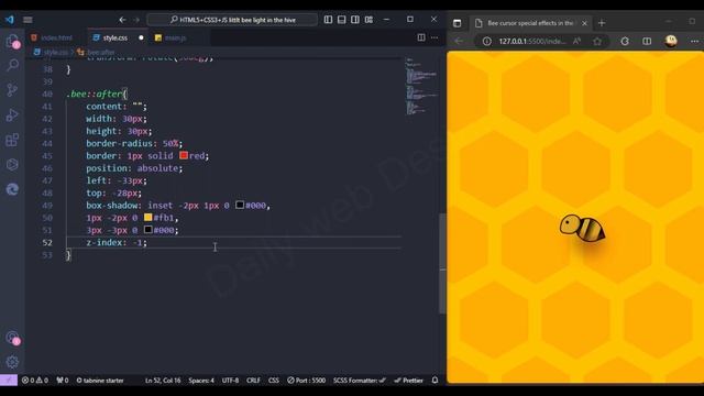 How to Transform Your Cursor into a Bee! ??HTML, CSS, and JS смотреть онлайн
