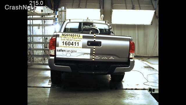 2016 Toyota Tacoma Double Cab Crash Test (Side Pole Crash)