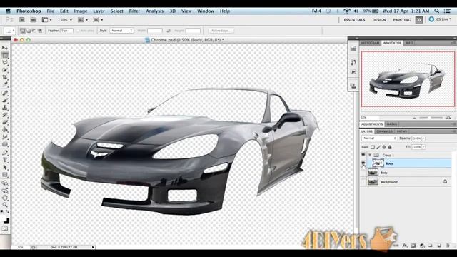 Adobe Photoshop: Creating Chrome Paint on a Vehicle смотреть онлайн