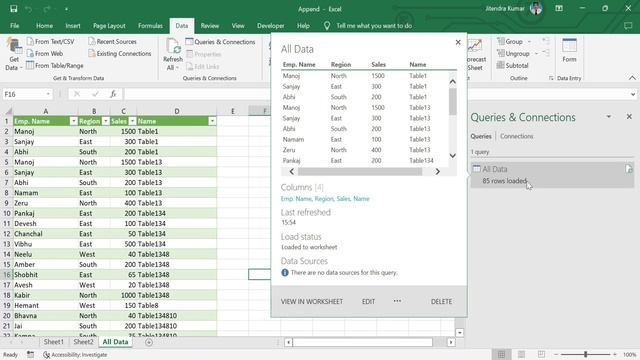 Append Multiple Excel Tables in Power Query | Advanced Excel Power Query Tutorial in Hindi смотреть онлайн