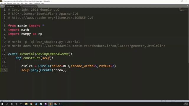 Manim Tutorial - Basic Shapes Part 1 смотреть онлайн