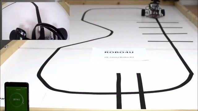 Робот Lego EV3 едет по черной линии смотреть онлайн