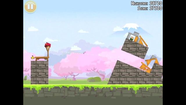 Angry Birds Seasons Cherry Blossom 1-1 Walkthrough 2012 3 Star смотреть онлайн