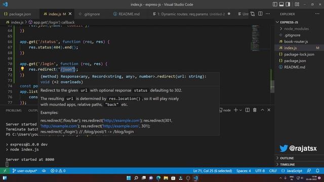 Producing Output (Text, HTML, JSON, Files) | Express Course смотреть онлайн