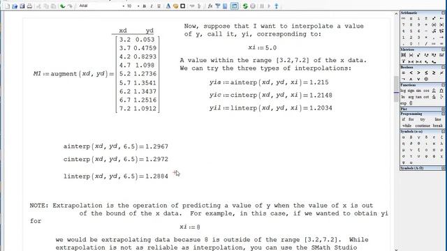 4.13 SMath Studio: Interpolation Functions смотреть онлайн