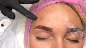 перманентный макияж бровей (пудровое напыление) весь процесс полностью
