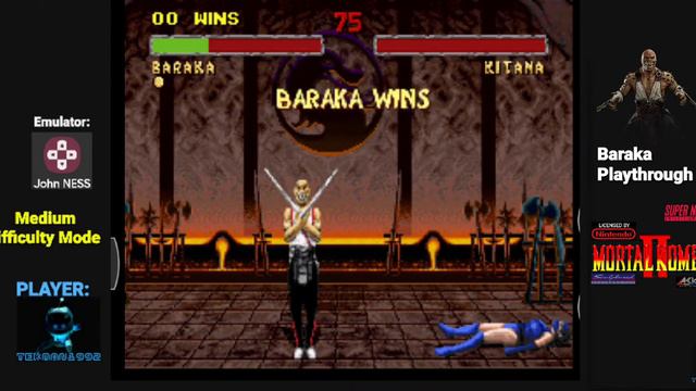 Mortal Kombat 2 - Baraka Playthrough 1 - SNES - Medium Difficulty смотреть онлайн