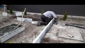 Установка бордюров на бетон. Замки на стыках. Легко и просто