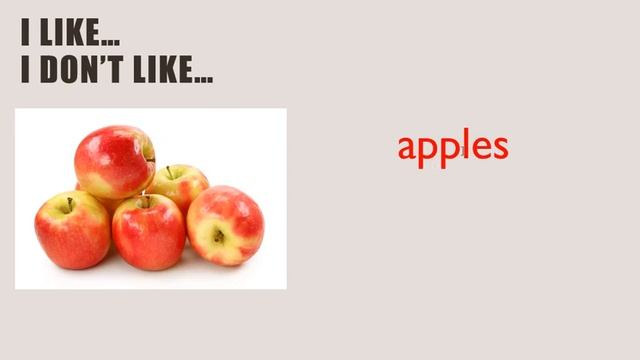 Урок 32-34. Отрабатываем в устной речи фразы "I like... I don't like..." с названиями продуктов. смотреть онлайн