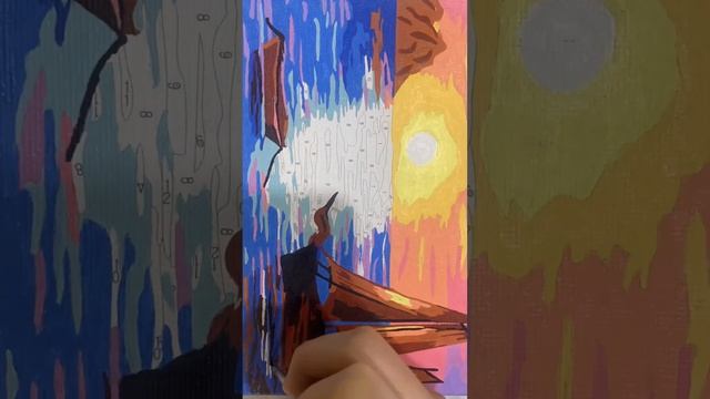 Картина по номерам: Парусник на закате. Холст 15х20 #paintingbynumbers смотреть онлайн