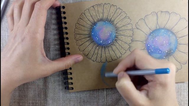 Рисую космос цветными карандашами! Это очень легко!!! смотреть онлайн