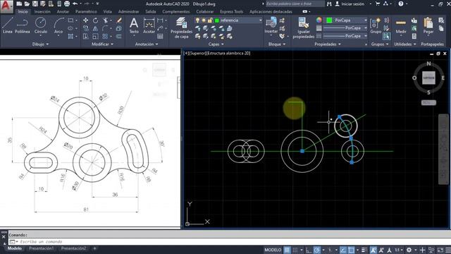 AutoCAD EJERCICIO 4. APRENDAMOS AUTOCAD DE UNA FORMA PRACTICA смотреть онлайн