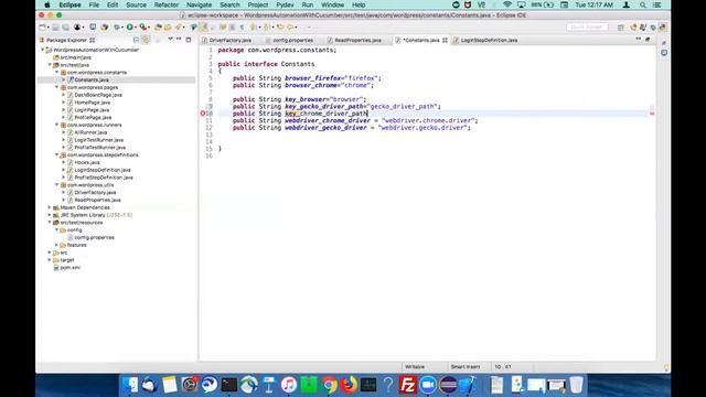 Cucumber Selenium Tutorials - Reading configuration data from properties file part 02 смотреть онлайн