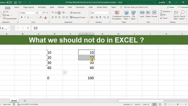 02 Video What we should not do in Excel - Text Formatted Numbers смотреть онлайн