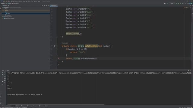 FizzBuzz - loops, printing, conditionals, modulo and methods - Java coding example for beginners смотреть онлайн
