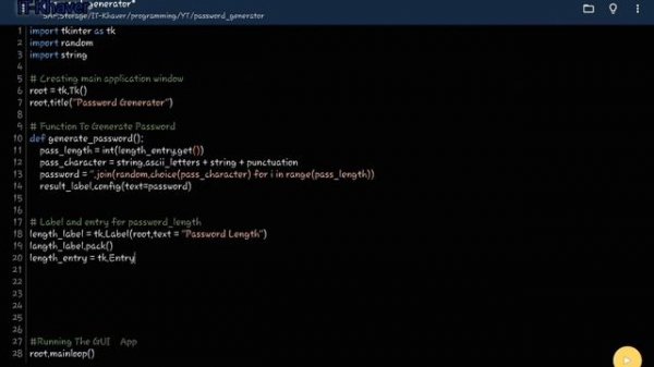 Random GUI Based Password Generator in Python Tkinter (very easy!)