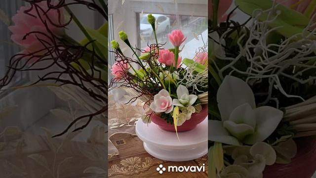 слайд - шоу букет из мыла НИМФЕИ в кашпо смотреть онлайн