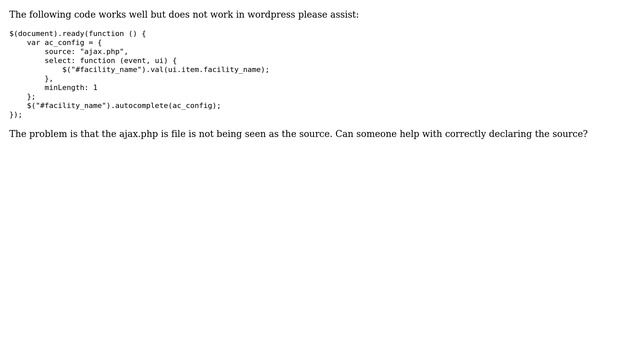 Wordpress: Wordpress version for this autocomplete jQuery code смотреть онлайн