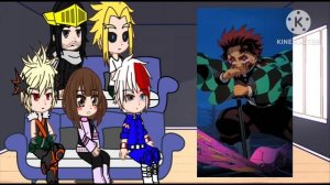 Реакция персонажей мга на Мидорию как Танжиро