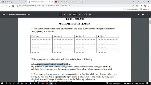 Lecture 9 - Array in Java | WAP to get average of each student out of 50 students using SDA смотреть онлайн