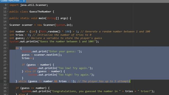 Guess the number game codes in C++ Java Python смотреть онлайн