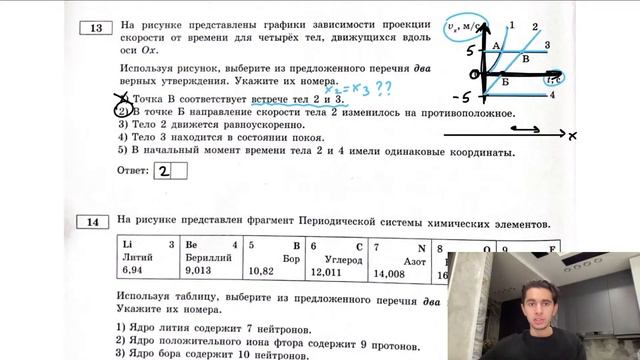 На рисунке представлены графики зависимости проекции скорости от времени для четырёх тел - №28667 смотреть онлайн