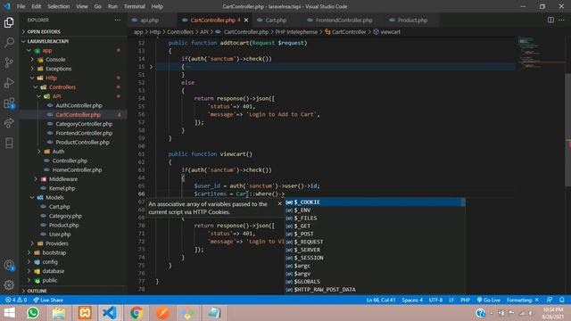 ReactJS Ecom Part 25: How to make Shopping Cart in React JS Hooks and get data from laravel API смотреть онлайн
