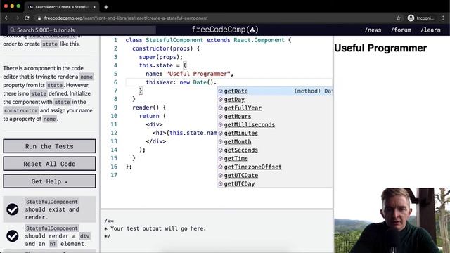 Create a Stateful Component - React - Free Code Camp смотреть онлайн