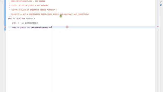 Can we declare an Interface method as static in Java смотреть онлайн