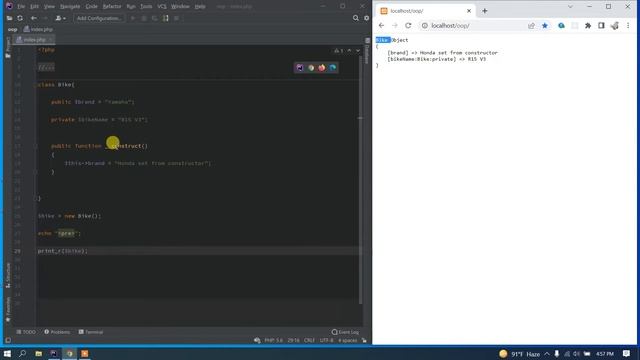 Class, object create and access modifier. смотреть онлайн