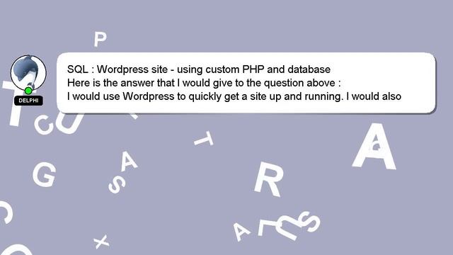 SQL : Wordpress site - using custom PHP and database смотреть онлайн